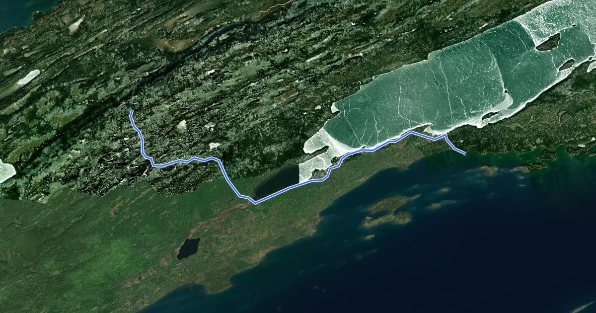 Маршрут Ishpeming Trail на спутниковом снимке