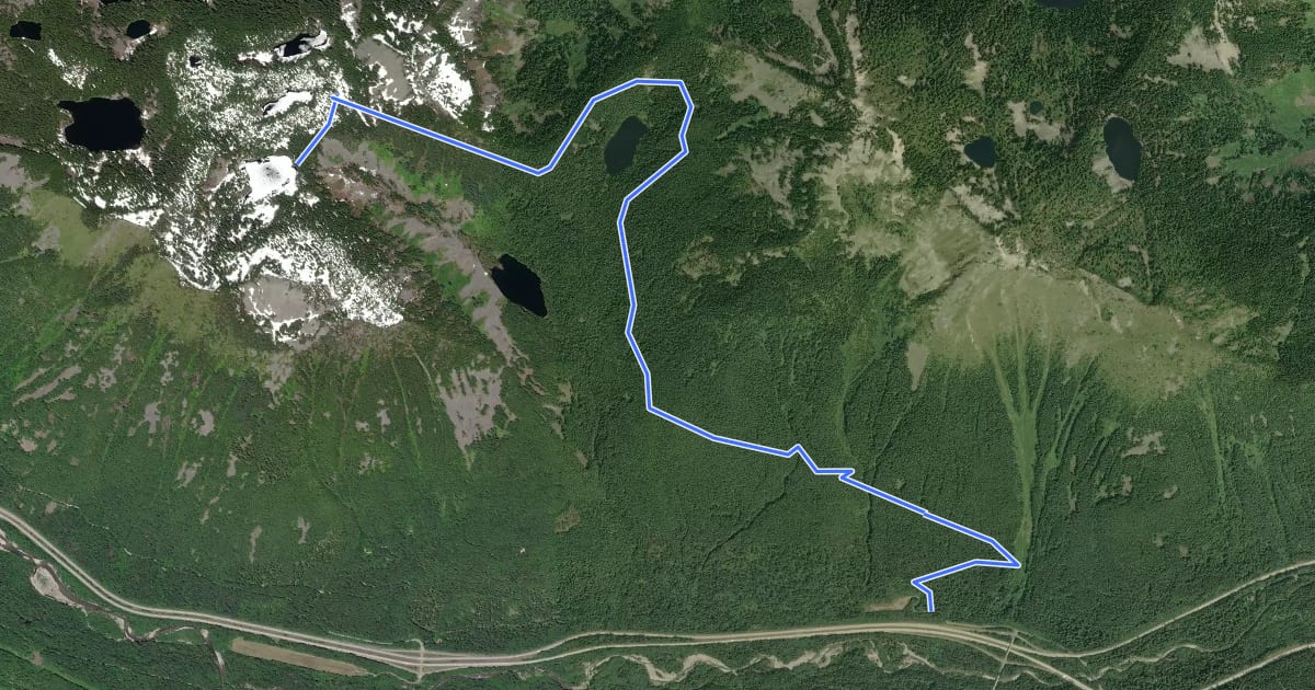 Маршрут Island Lake Trail на спутниковом снимке