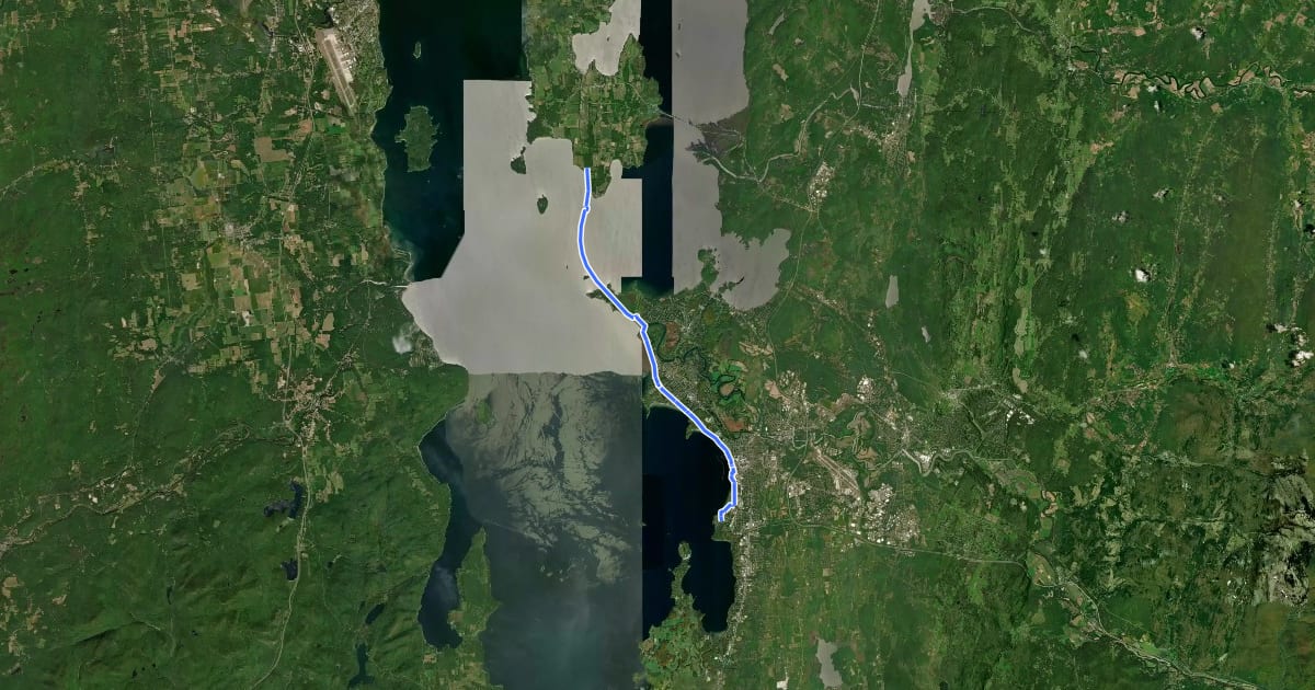 Маршрут Island Line Trail на спутниковом снимке