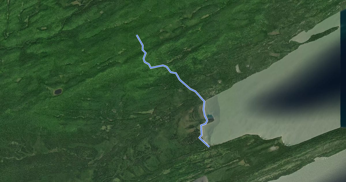 Маршрут Island Mine Trail на спутниковом снимке