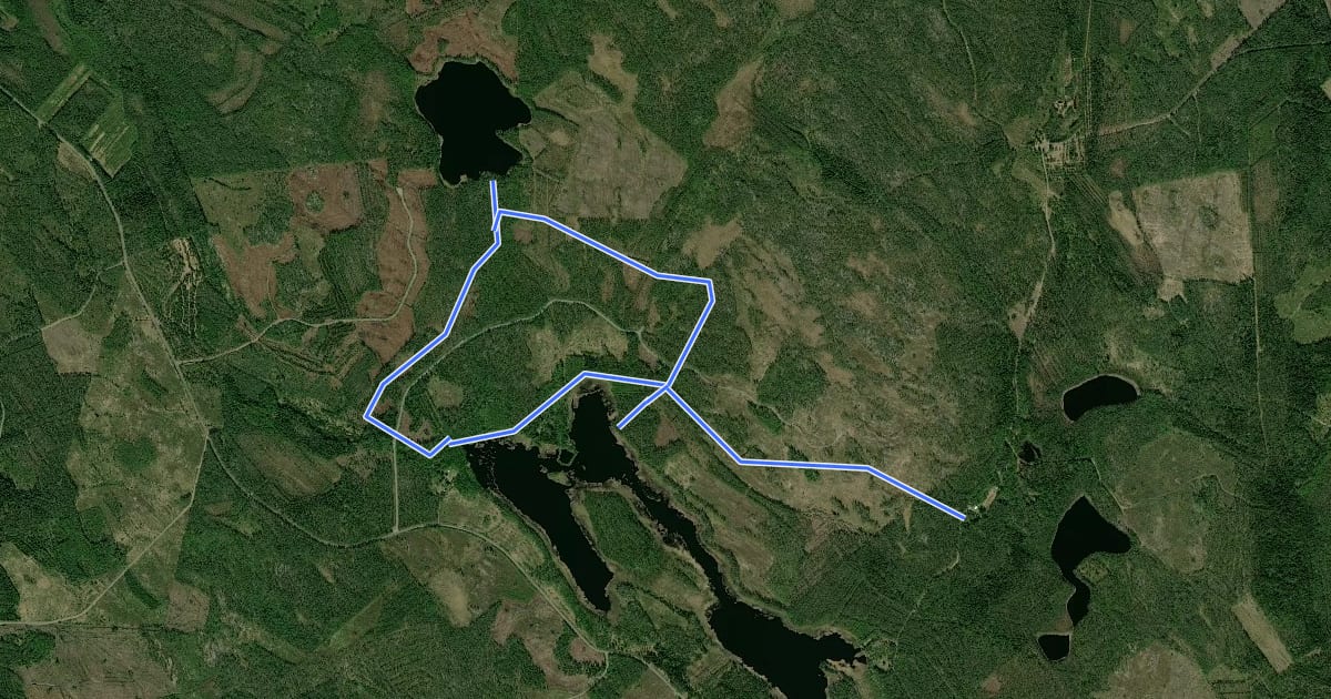 Маршрут Isojärven-Ahvenlammen luontopolku на спутниковом снимке