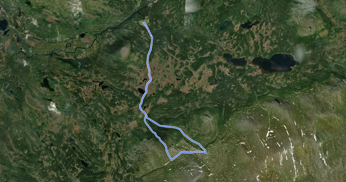 Маршрут Issjödalen och Pyramiderna на спутниковом снимке