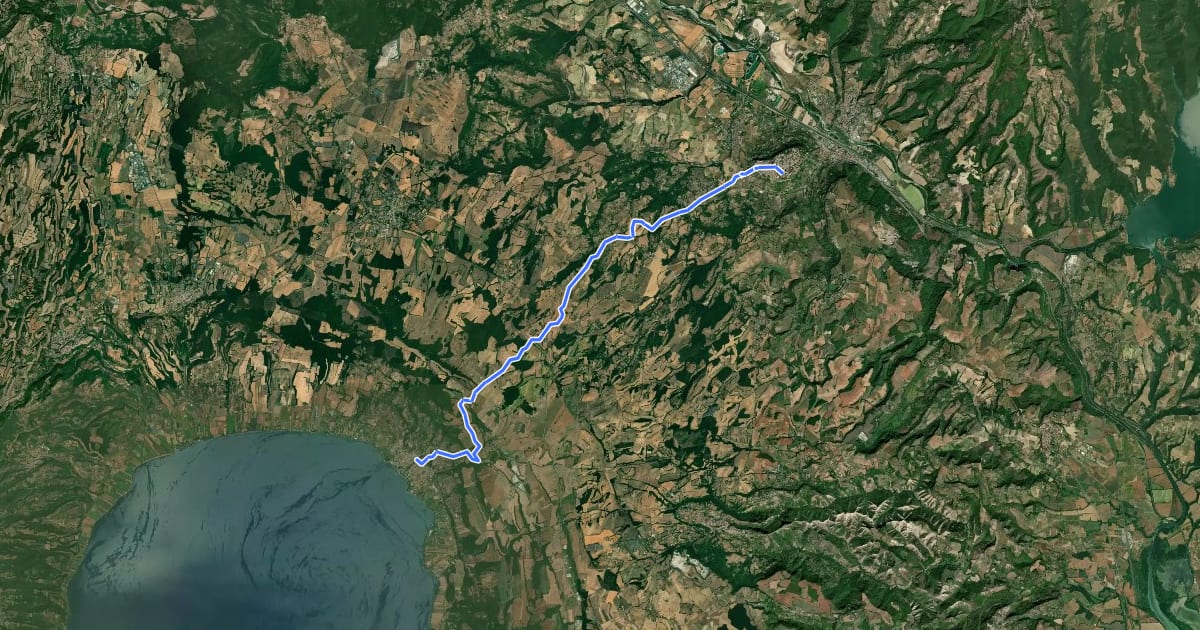 Маршрут Italia Coast to Coast tappa 12 на спутниковом снимке