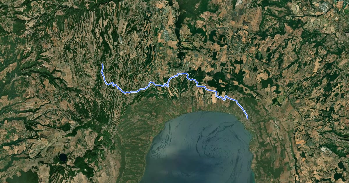 Маршрут Italia Coast to Coast tappa 13 на спутниковом снимке