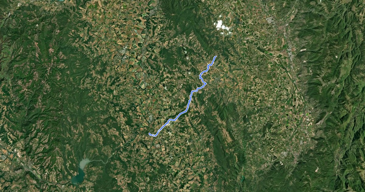 Маршрут Italia Coast to Coast-Tappa 9 на спутниковом снимке