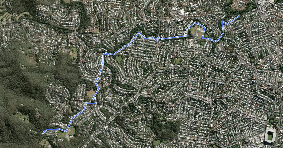 Маршрут Ithaca Creek Bikeway на спутниковом снимке