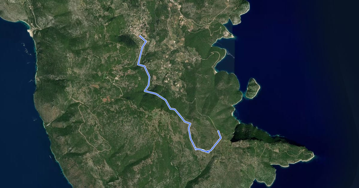 Маршрут Ithaca Trail 01 на спутниковом снимке