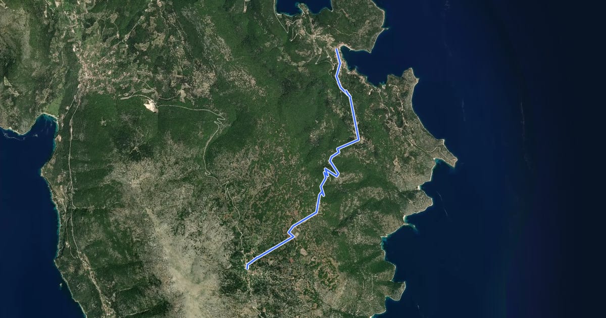 Маршрут Ithaca Trail 12 на спутниковом снимке