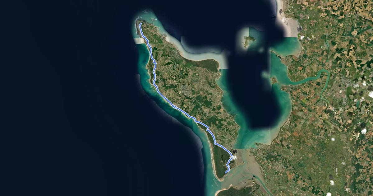 Маршрут Itinéraire Cyclable Bleu на спутниковом снимке