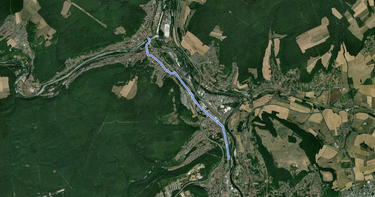 Маршрут Itinéraire cyclable Pompey - Nancy на спутниковом снимке