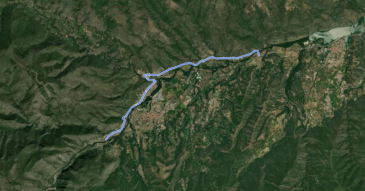Маршрут Itinéraire cyclable Ria-Sirach - Marquixanes на спутниковом снимке