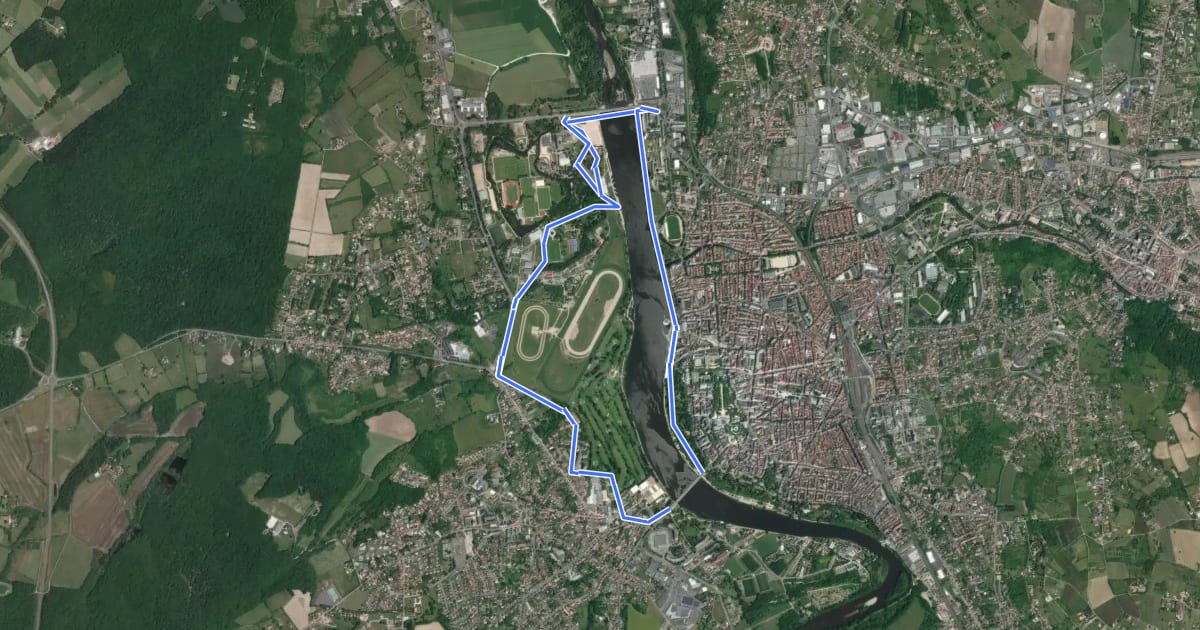 Маршрут Itinéraire cyclable Tour du plan d'eau на спутниковом снимке