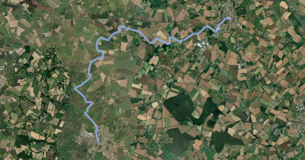 Маршрут Itinéraire cyclable Vendée vélo 64 de la Ferrière aux Essarts на спутниковом снимке