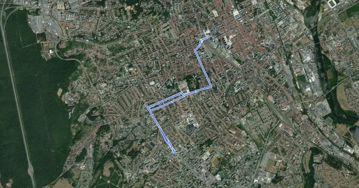 Маршрут Itinéraire Malin - Ligne 1 - Vélodrome Facultés ↔ Nancy Gare на спутниковом снимке