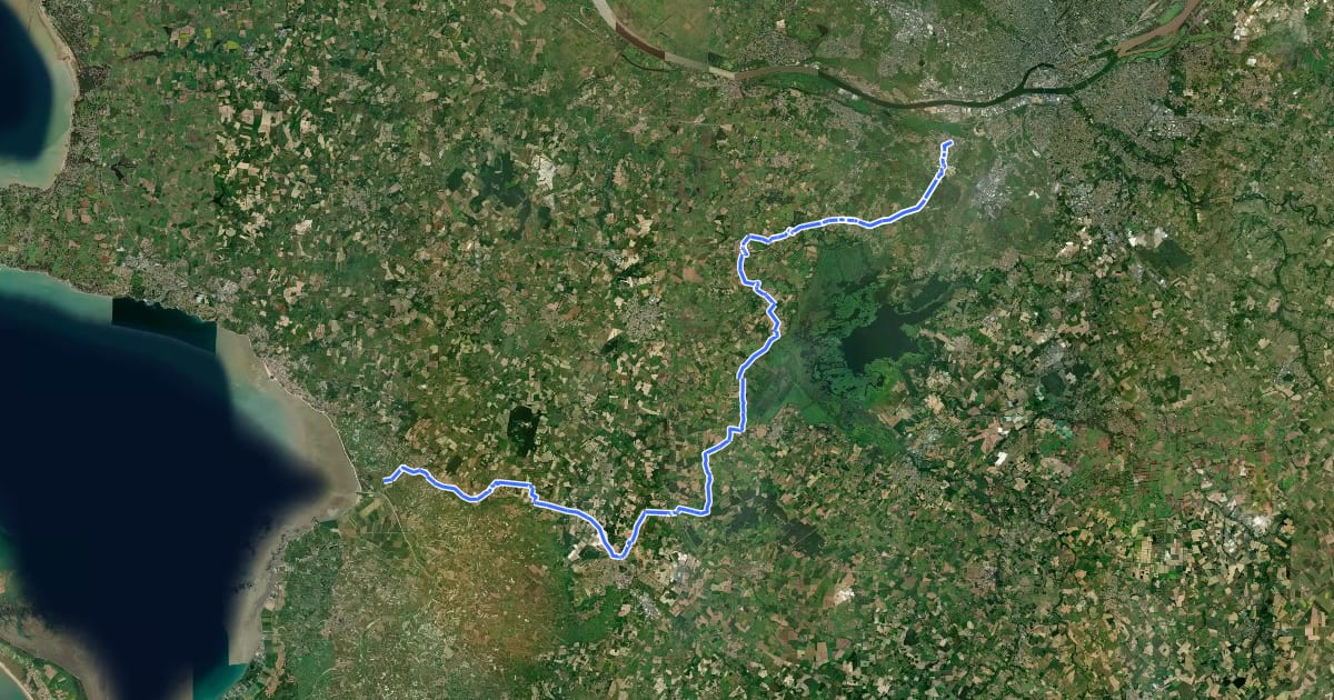 Маршрут Itinéraire n°1 : Nantes - Pays de Retz на спутниковом снимке