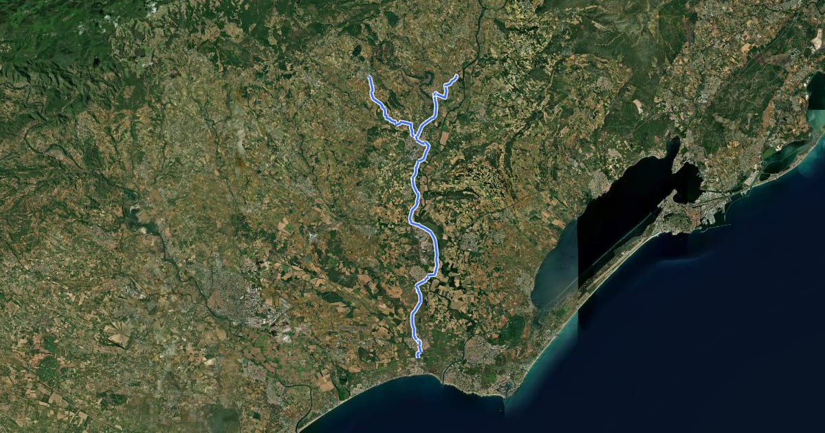 Маршрут Itinéraire Nord-Sud de la CAHM на спутниковом снимке
