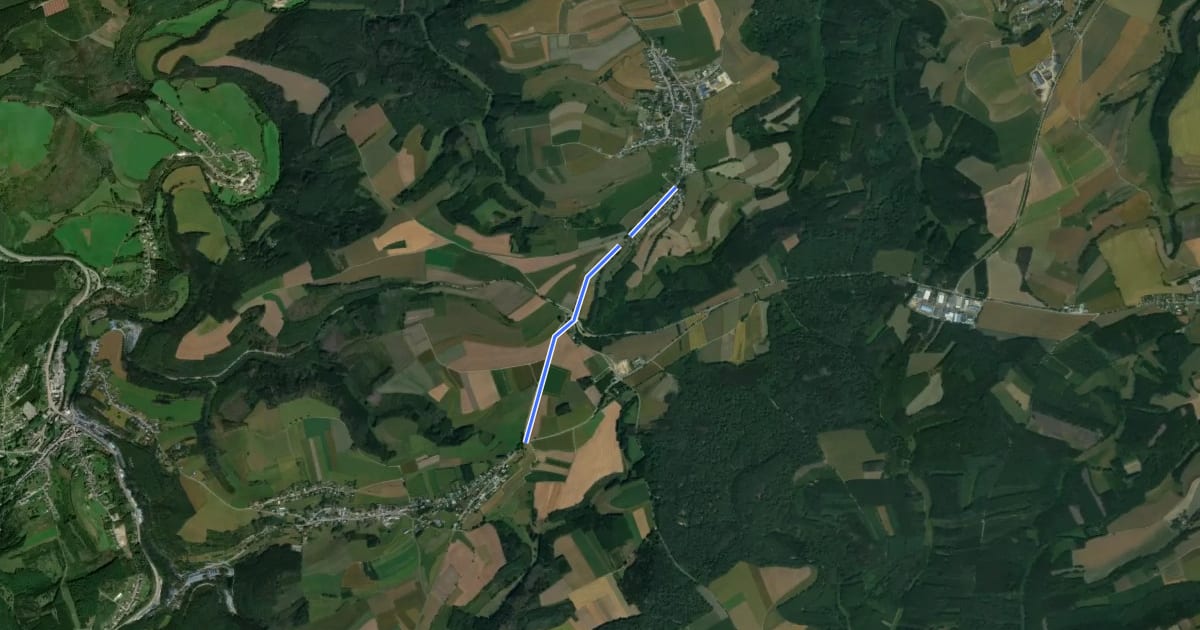 Маршрут Itinéraire Vélo Bigonville <-> PC 18 на спутниковом снимке