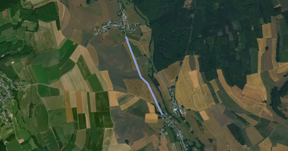 Маршрут Itinéraire Vélo Colpach-haut <-> Petit-Nobressart на спутниковом снимке