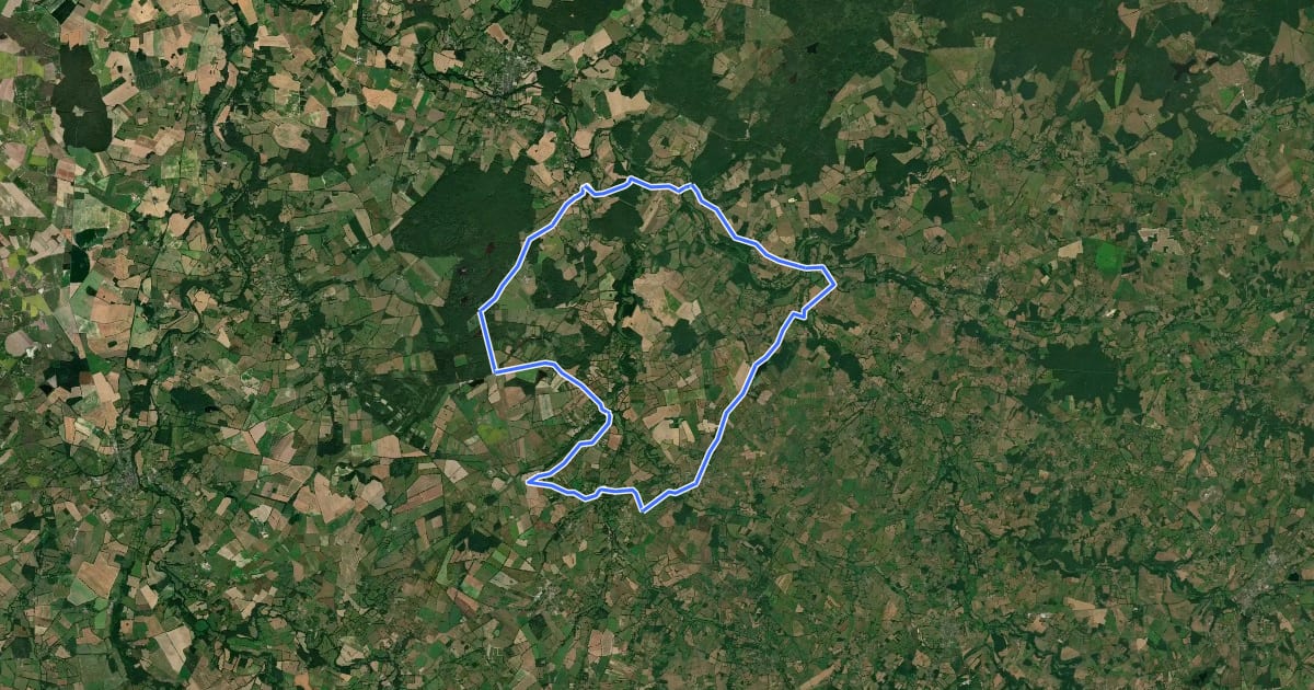 Маршрут Itinéraire vélo n°9 - Le val d'Anglin par Château Guillaume на спутниковом снимке