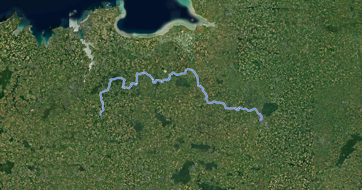Маршрут Itinéraire vélo VD3 de Fougères à Trévérien на спутниковом снимке