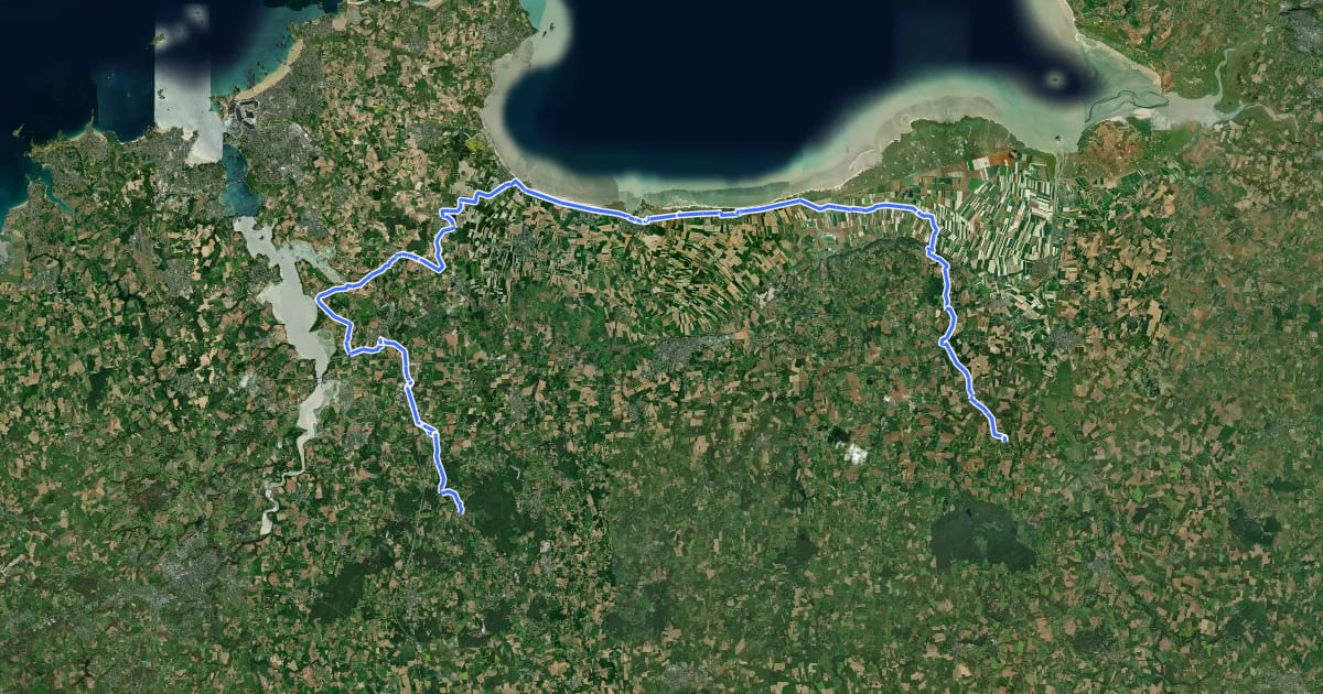 Маршрут Itinéraire vélo VD8 de Vieux Viel à Tressé на спутниковом снимке