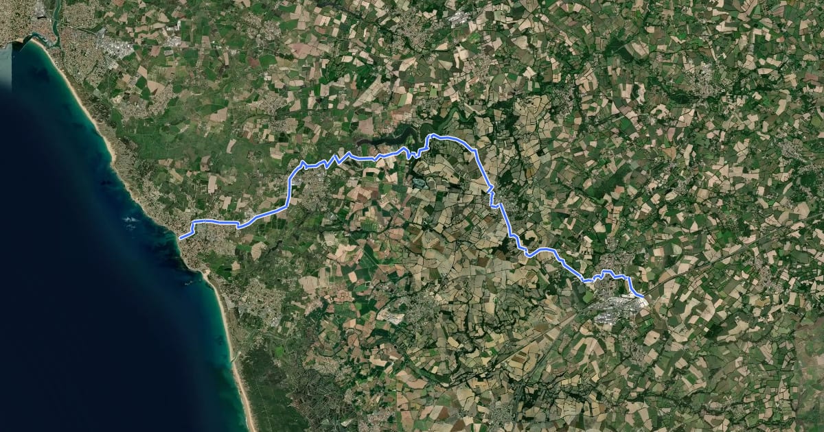 Маршрут Itinéraire Vendée Vélo les Achards - Brétignolles sur Mer на спутниковом снимке