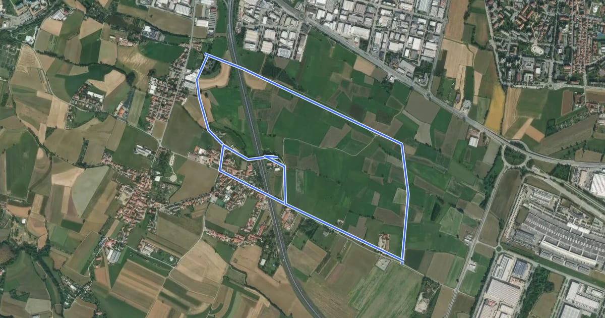 Маршрут Itinerari Ciclo pedonali Rivoli - Itinerario 1 на спутниковом снимке