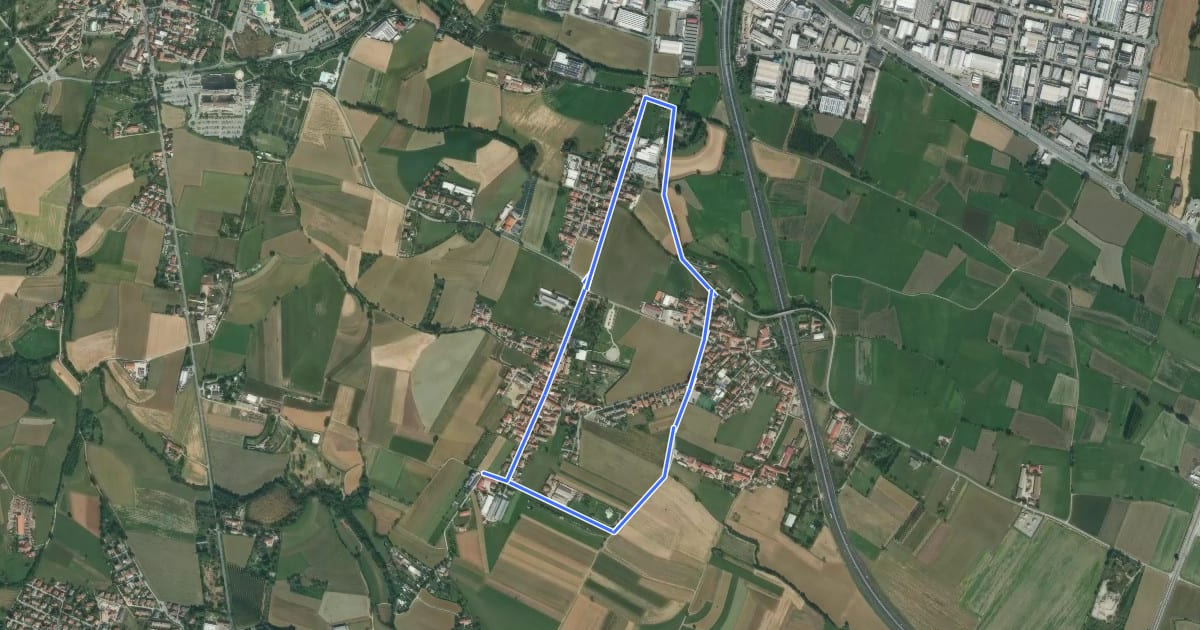 Маршрут Itinerari Ciclo pedonali Rivoli - Itinerario 2 на спутниковом снимке