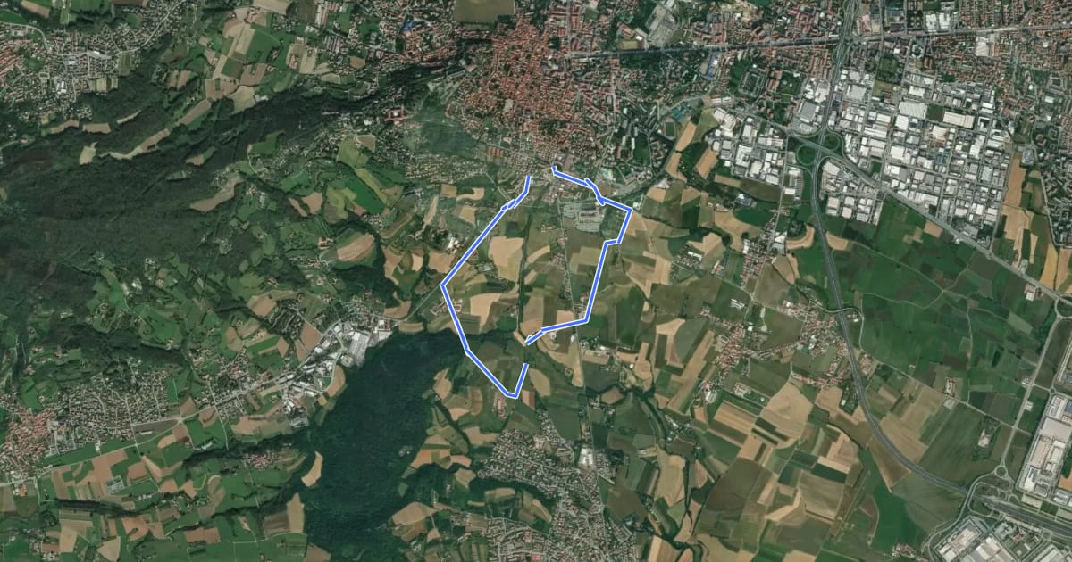 Маршрут Itinerari Ciclo pedonali Rivoli - Itinerario 3 на спутниковом снимке