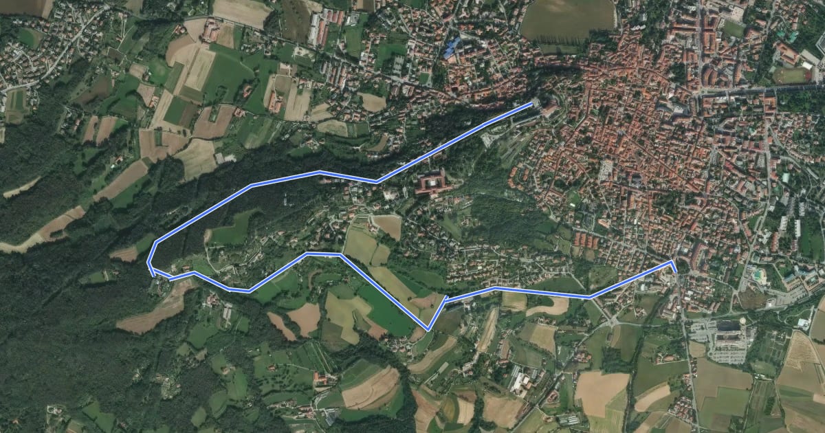 Маршрут Itinerari Ciclo pedonali Rivoli - Itinerario 4 на спутниковом снимке