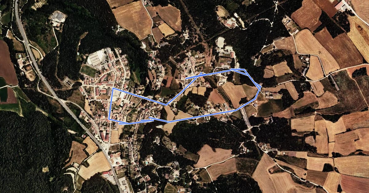 Маршрут Itinerari Curt - Serinyà на спутниковом снимке