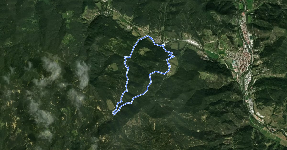 Маршрут itinerari de natura dels Gorgs del Torrent de la Cabana на спутниковом снимке