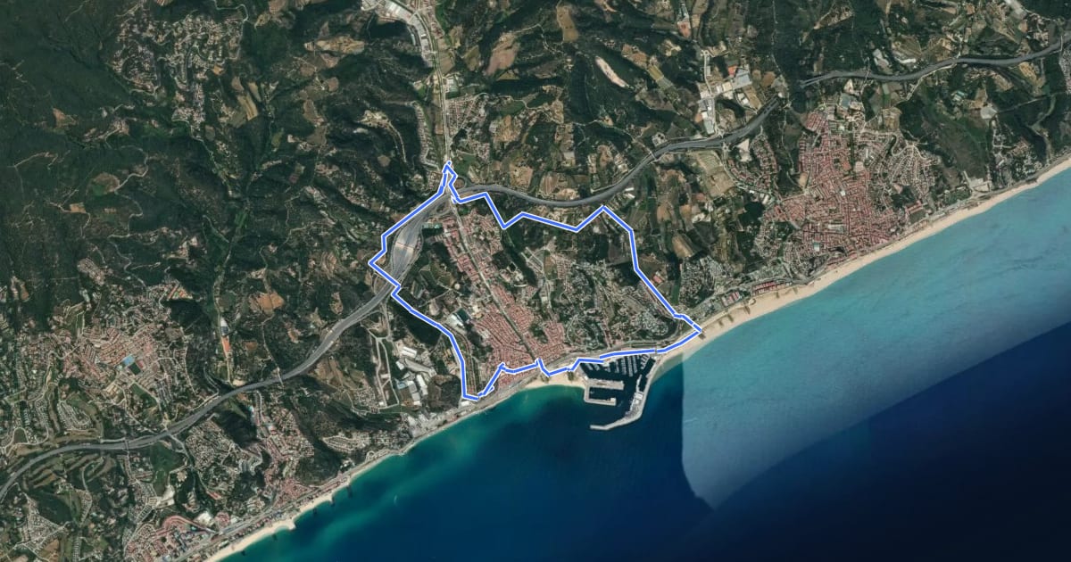 Маршрут Itinerari de Natura pels Rials d'Arenys de Mar на спутниковом снимке