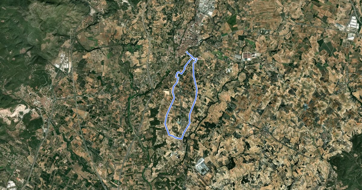 Маршрут Itinerari de Salut: Camí de Vallmoll на спутниковом снимке