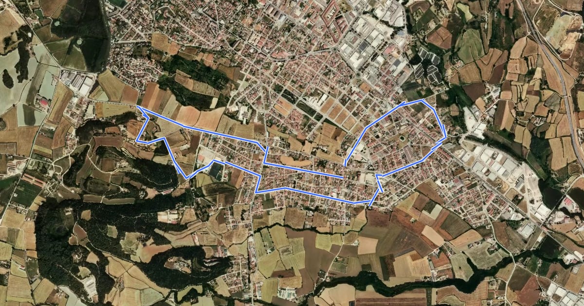 Маршрут Itinerari Llarg - Mata-Miànigues на спутниковом снимке