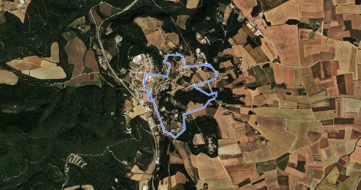 Маршрут Itinerari Mitjà - Serinyà на спутниковом снимке