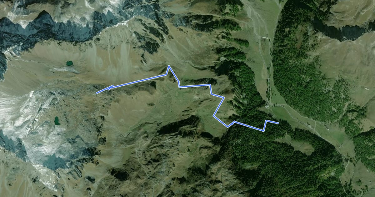 Маршрут Itinerario 12 Praz Rifugio Cuney на спутниковом снимке