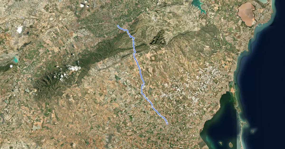 Маршрут Itinerario 15 Murcia - Torre Pacheco на спутниковом снимке