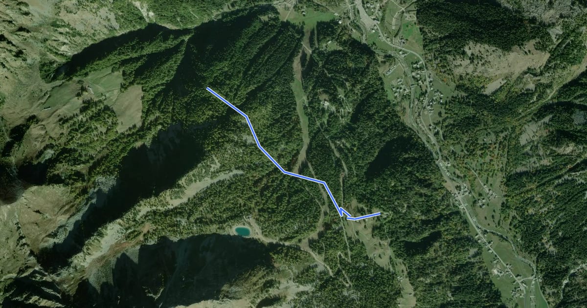 Маршрут Itinerario 1W Loc. Tschalvrinò/Cialvrina Loc. Aresò/Ranzola на спутниковом снимке