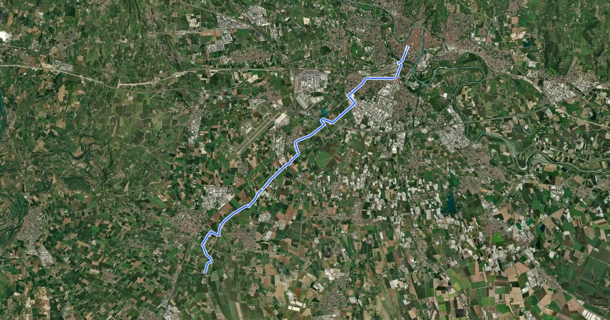 Маршрут Itinerario 7 на спутниковом снимке