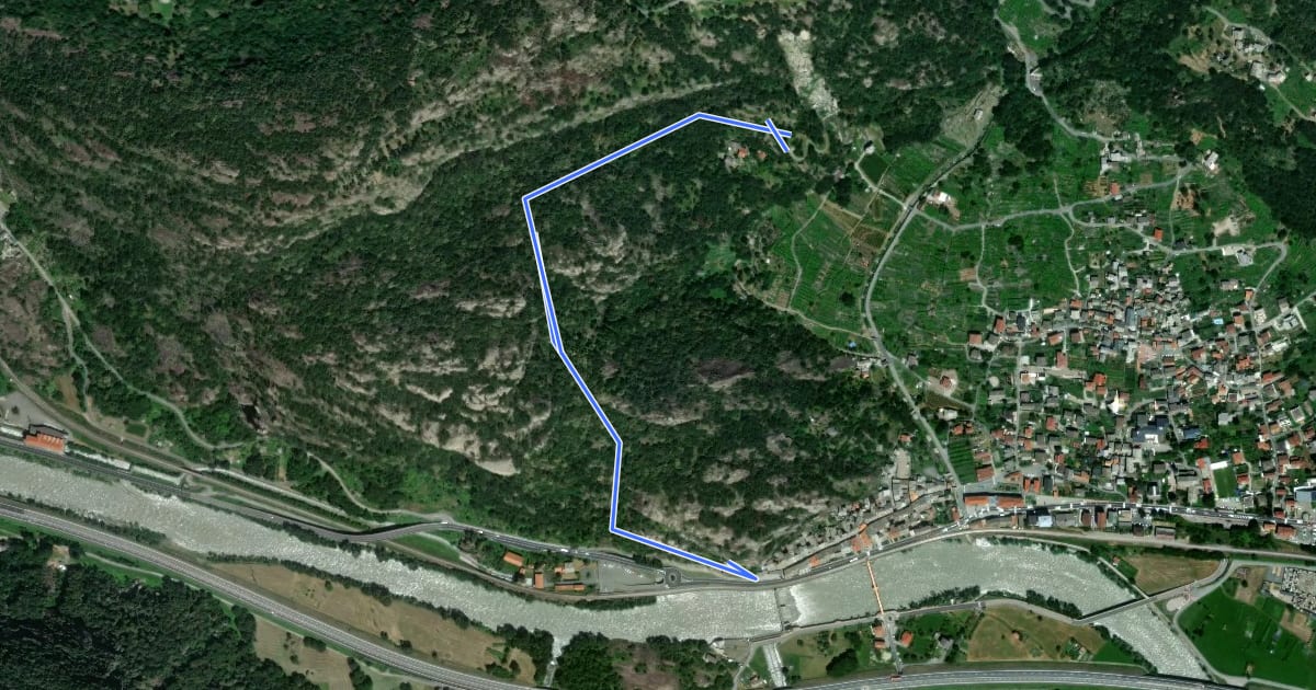 Маршрут Itinerario 7 Bourg Préle на спутниковом снимке