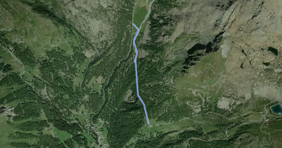 Маршрут Itinerario 8B Pian di Verra Inferiore - Résy на спутниковом снимке