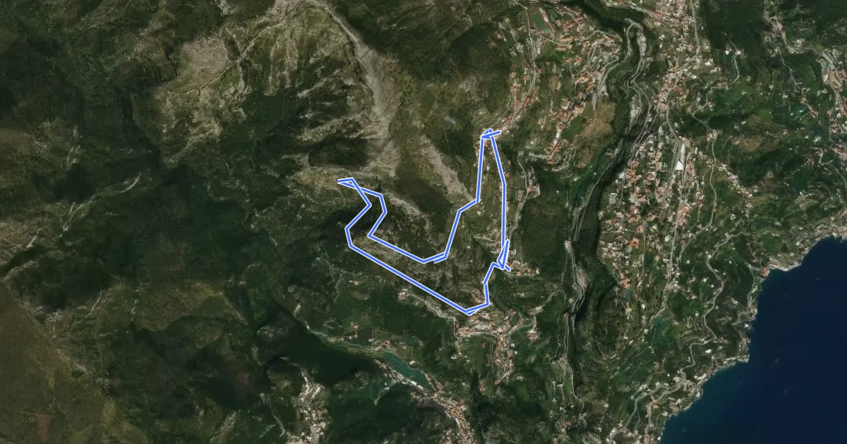Маршрут Itinerario del Paradiso на спутниковом снимке