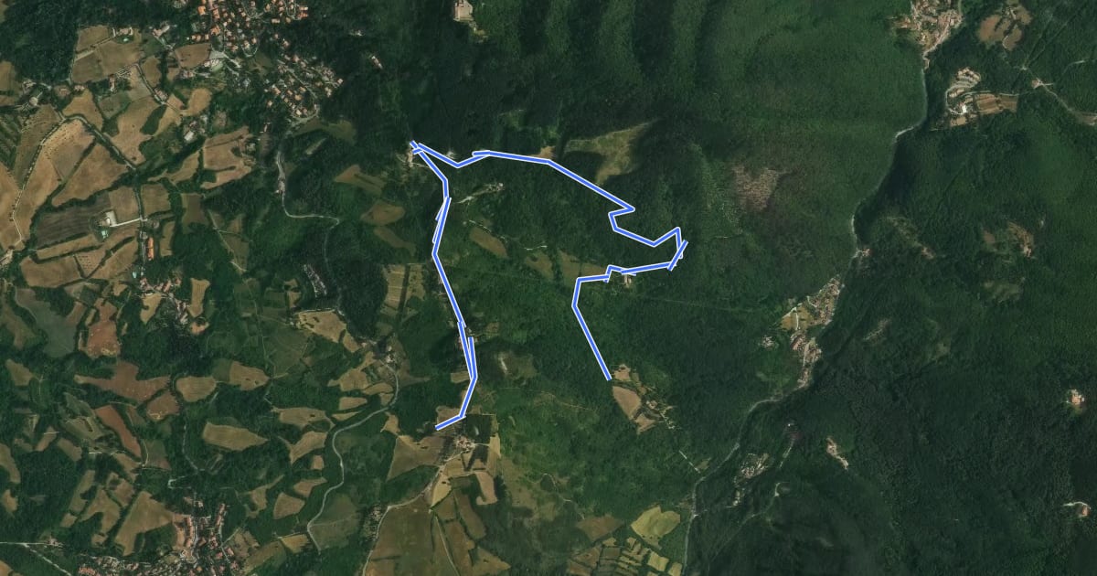 Маршрут Itinerario delle Burraie на спутниковом снимке