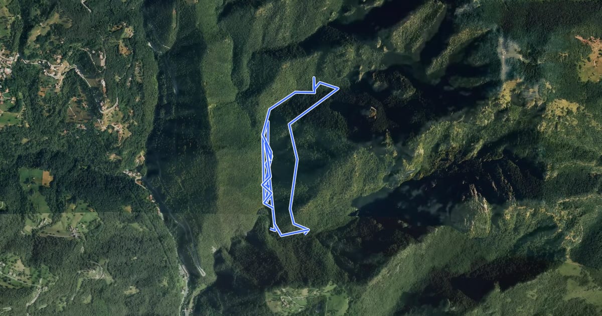 Маршрут Itinerario delle Calchere на спутниковом снимке