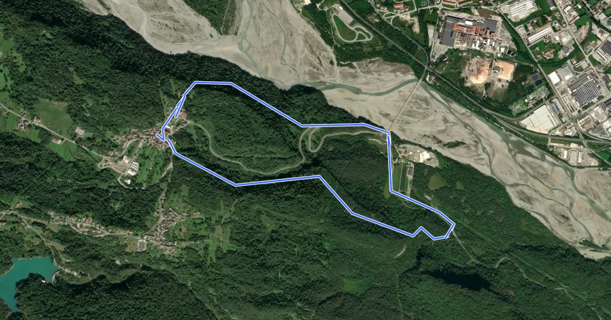Маршрут Itinerario di Selva на спутниковом снимке