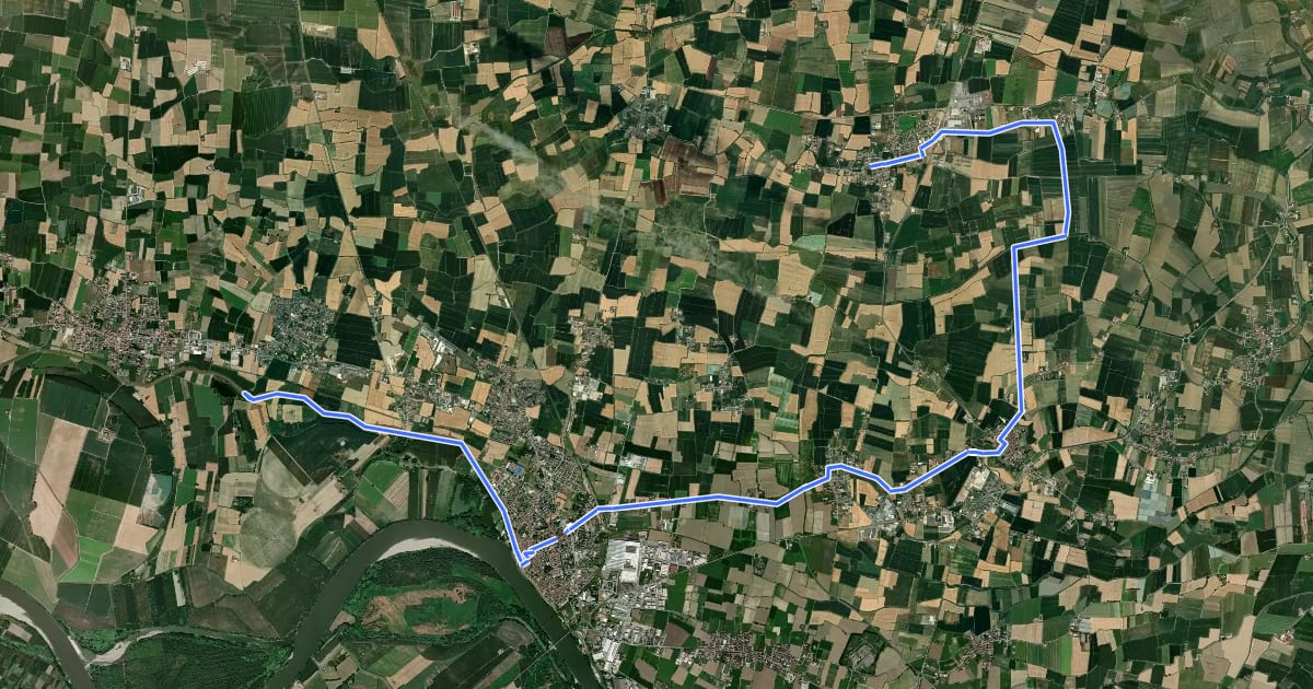 Маршрут Itinerario Eridano на спутниковом снимке
