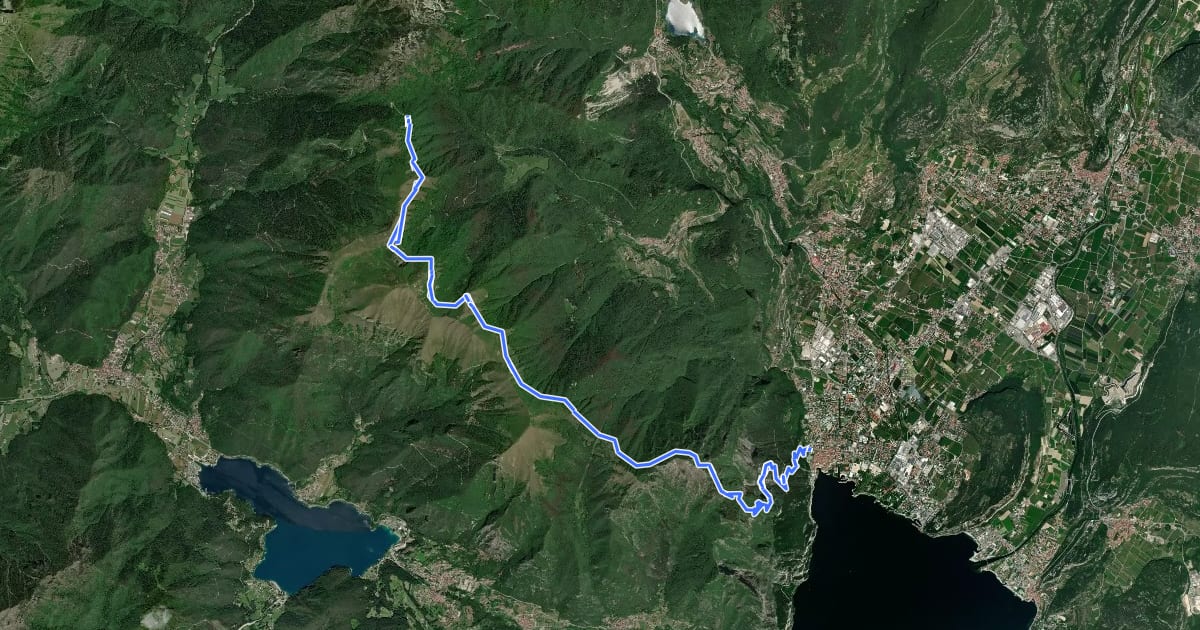 Маршрут Itinerario Garda Brenta - Tappa 1 на спутниковом снимке