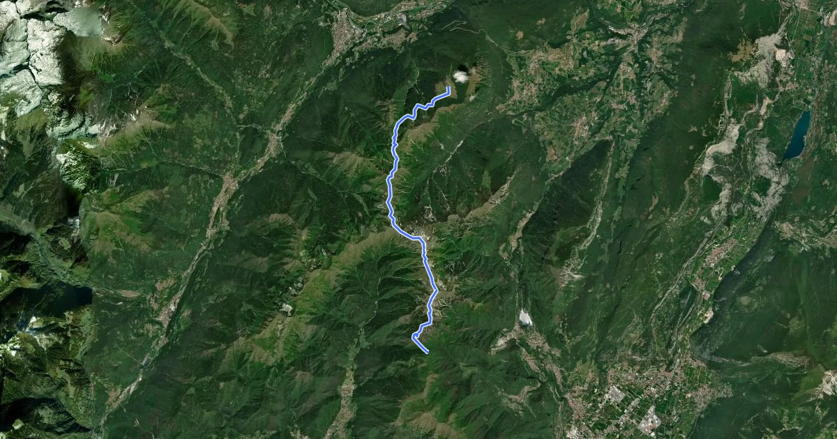 Маршрут Itinerario Garda Brenta - Tappa 2 на спутниковом снимке