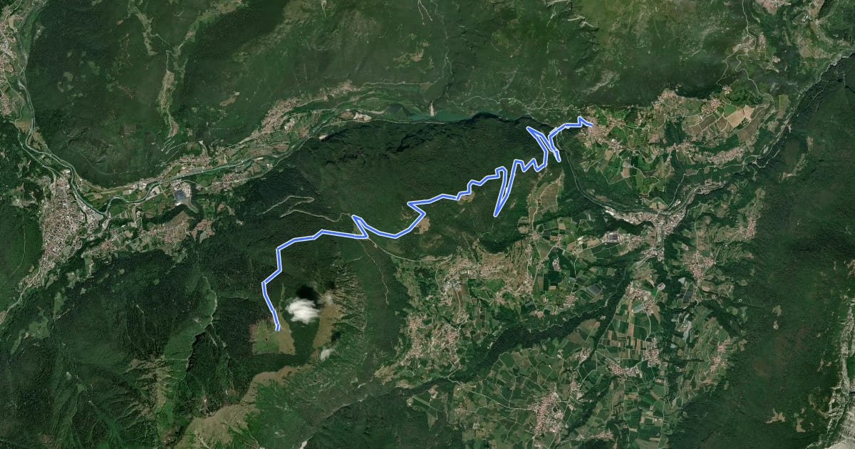 Маршрут Itinerario Garda Brenta - Tappa 3 на спутниковом снимке